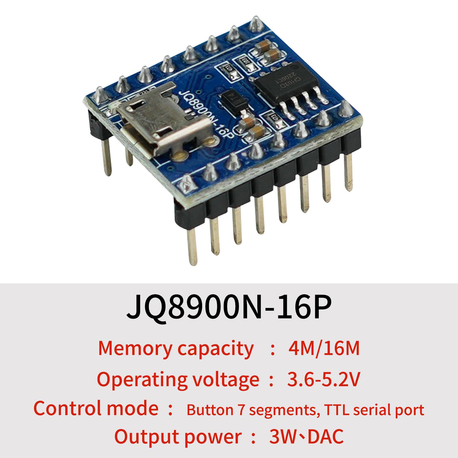 Voice Playback Module, JQ8900N - Audio Music Download Mp3 recensie en prijs