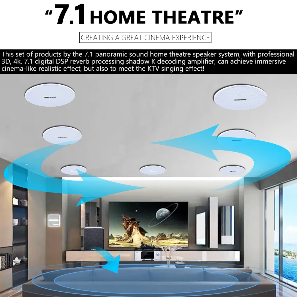7.1 Home Theater Ceiling Speak - Audio Music Background Free recensie en prijs