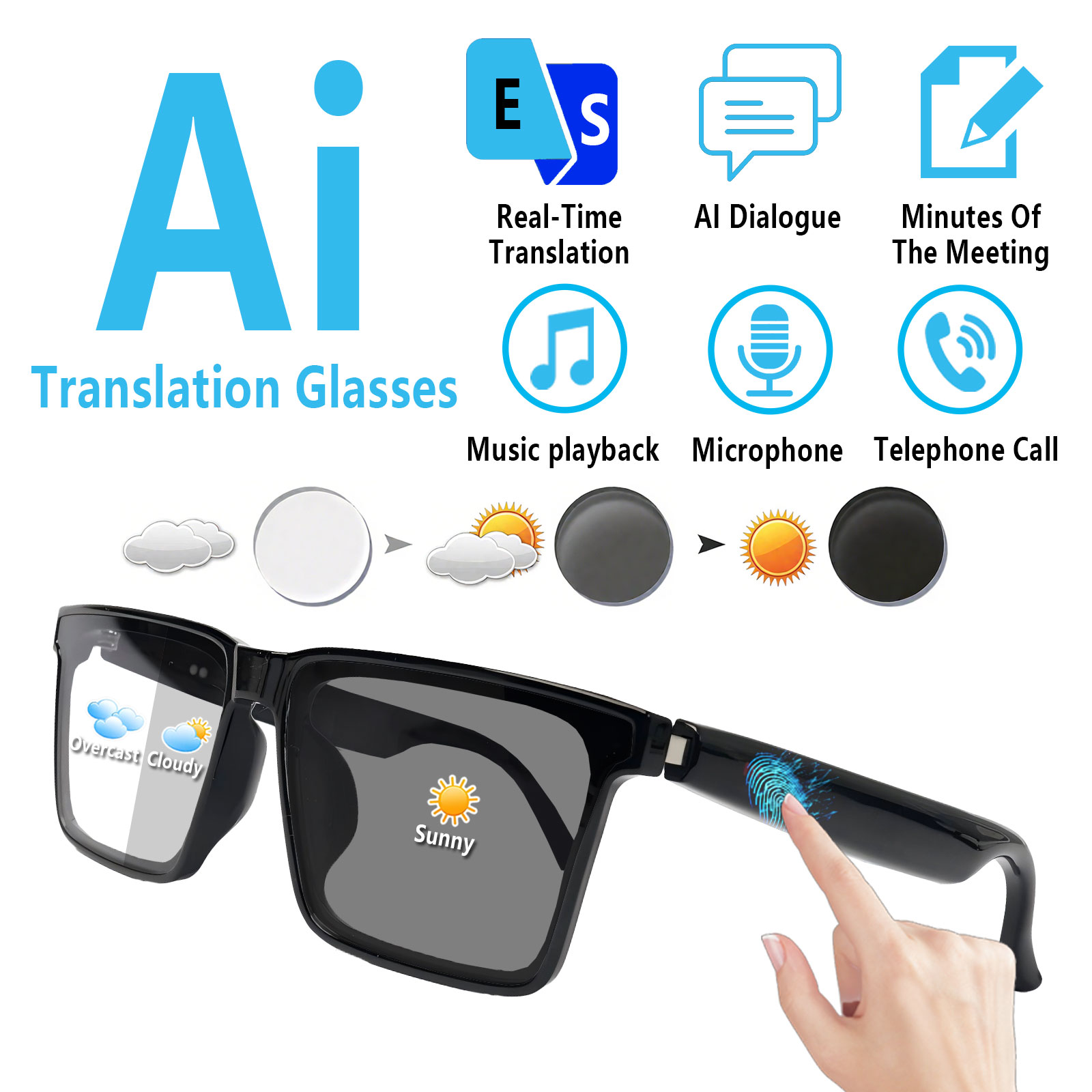 Smart Audio Glasses with Real- - Audio Music Bluetooth recensie en prijs