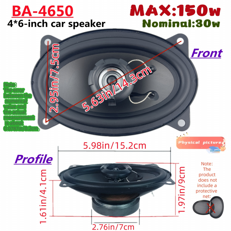4X6inch car coaxial speaker，4* - Audio Universal Music recensie en prijs