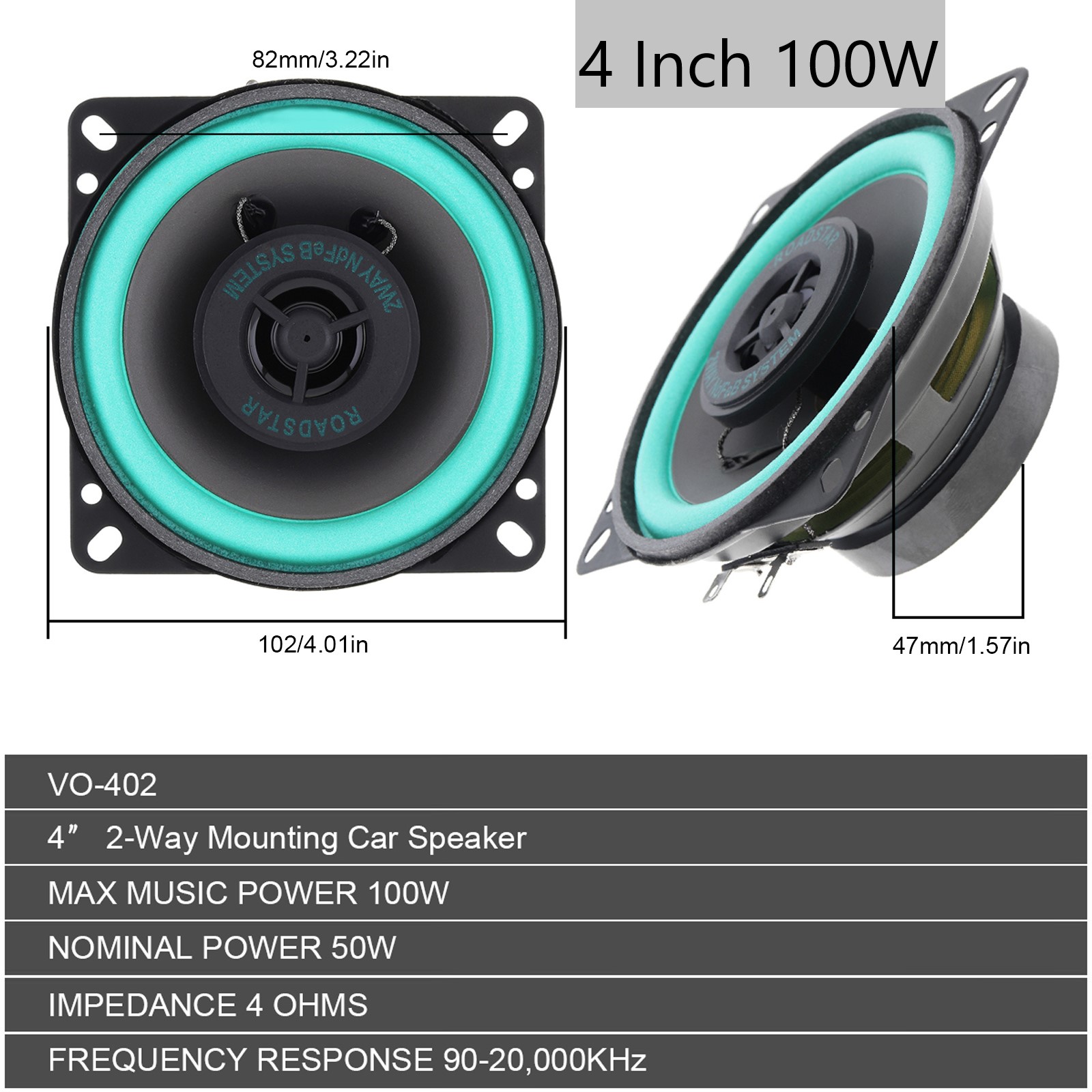 4 Inch / 5 Inch 100W Car HiFi  - Audio Universal Music recensie en prijs
