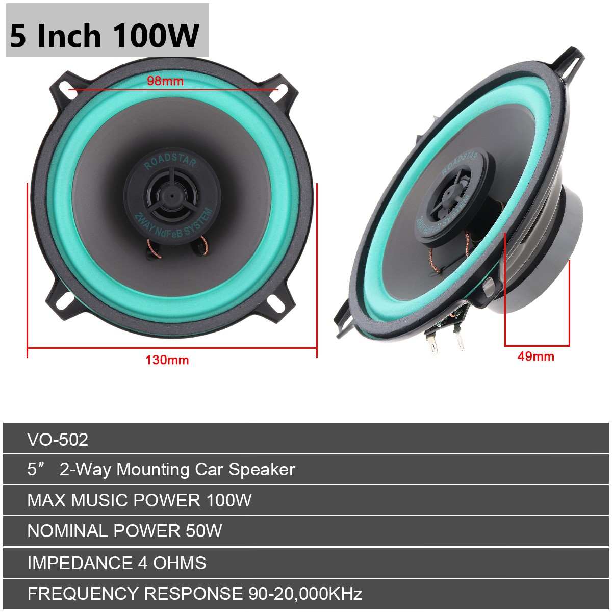 4 Inch / 5 Inch 100W Car HiFi  - Audio Universal Music recensie en prijs