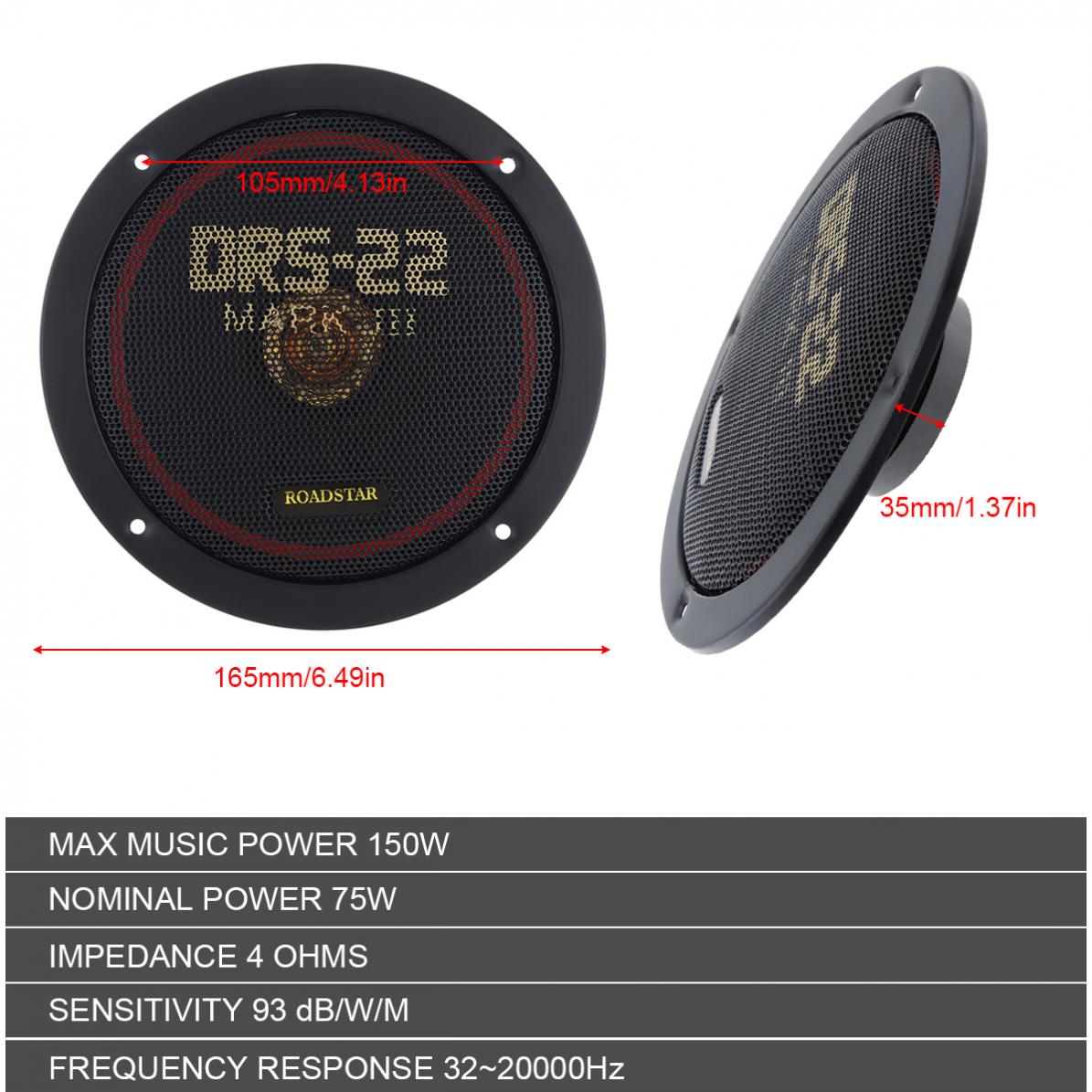 2pcs 6.5 Inch 12V 150W Car Coa - Audio Universal Music recensie en prijs