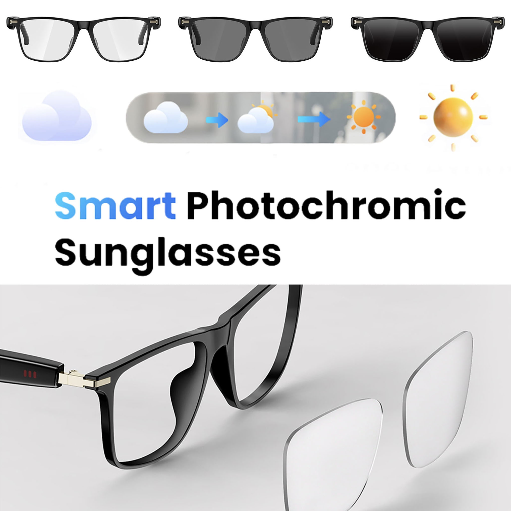 Black Smart Bluetooth Glasses  - Audio Music Bluetooth recensie en prijs